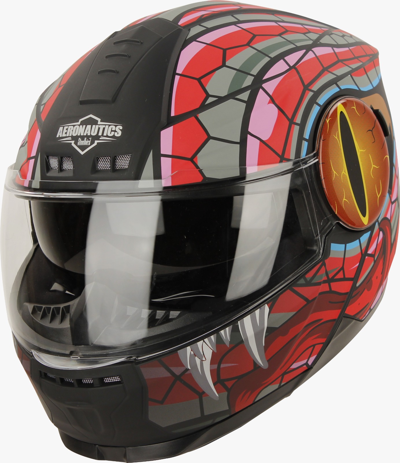 STEELBIRD SBH-40 ISS MAMBA GLOSSY BLACK/RED C/V 600 MM