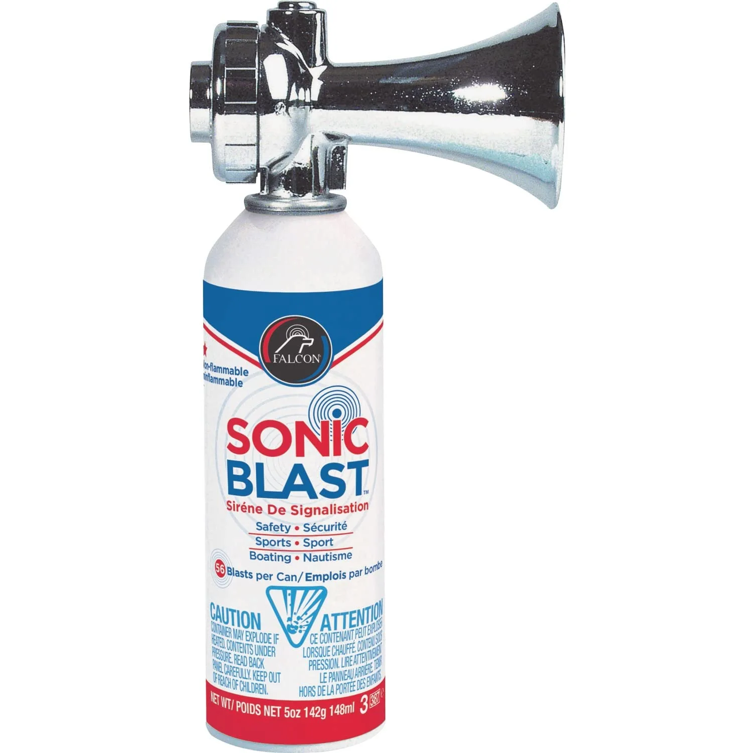 Falcon Sonic Blast Horn - 5 oz - 120 dB - Chrome Plated