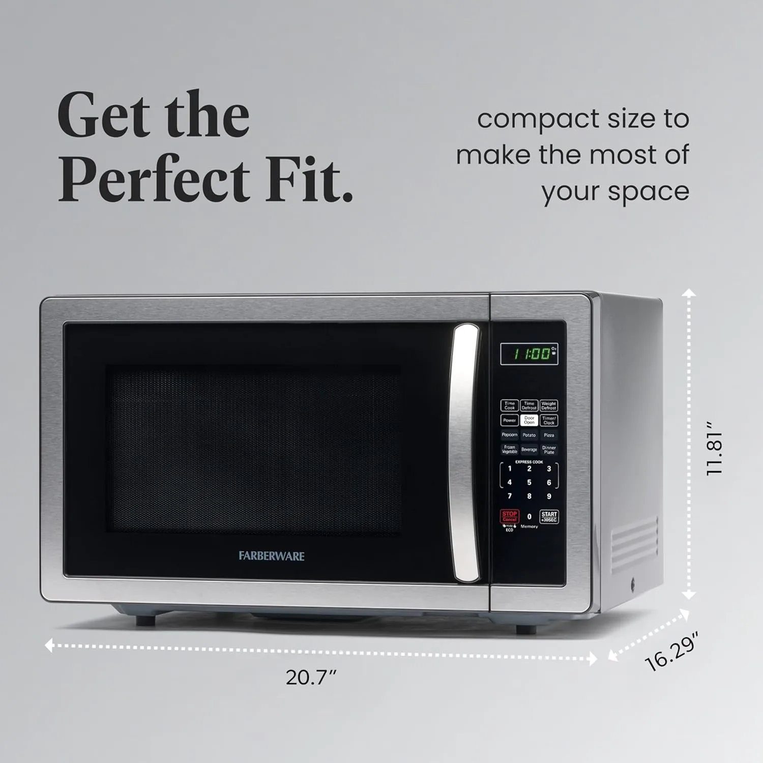 Farberware Countertop Microwave Oven 1000 Watts with LED Lighting & Child Lock