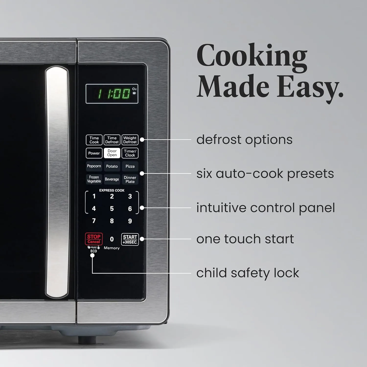 Farberware Countertop Microwave Oven 1000 Watts with LED Lighting & Child Lock