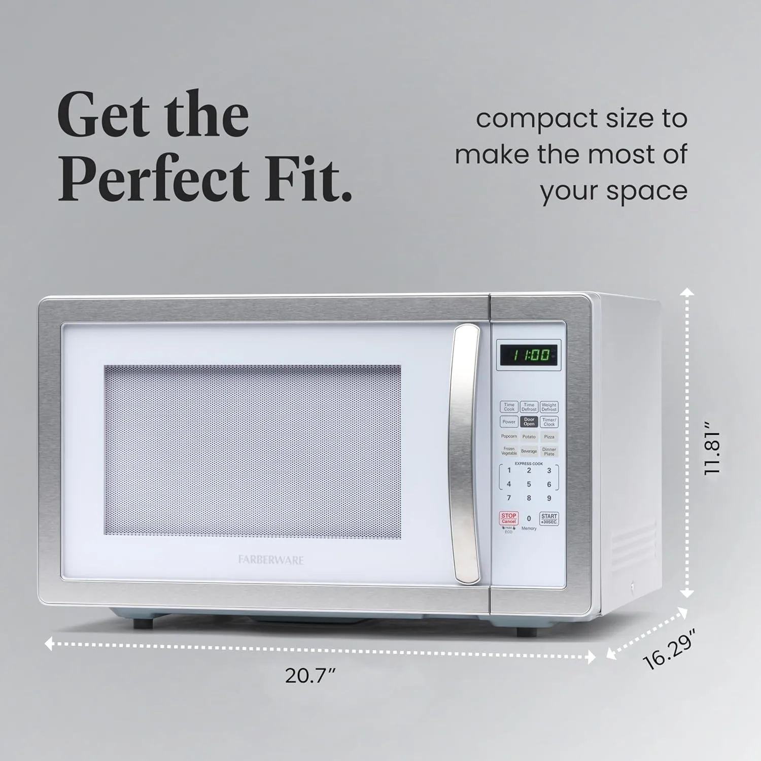 Farberware Countertop Microwave Oven 1000 Watts with LED Lighting & Child Lock