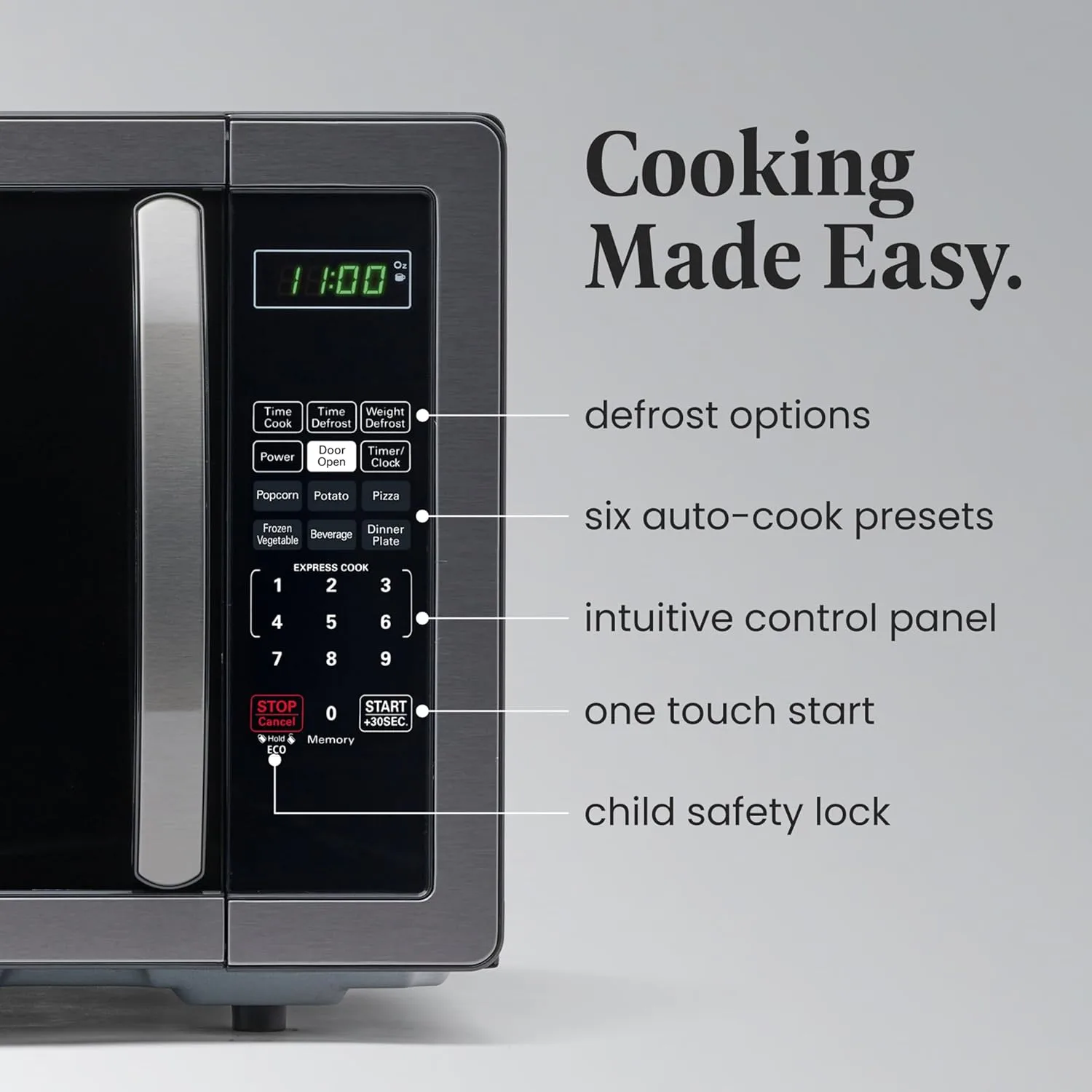 Farberware Countertop Microwave Oven 1000 Watts with LED Lighting & Child Lock