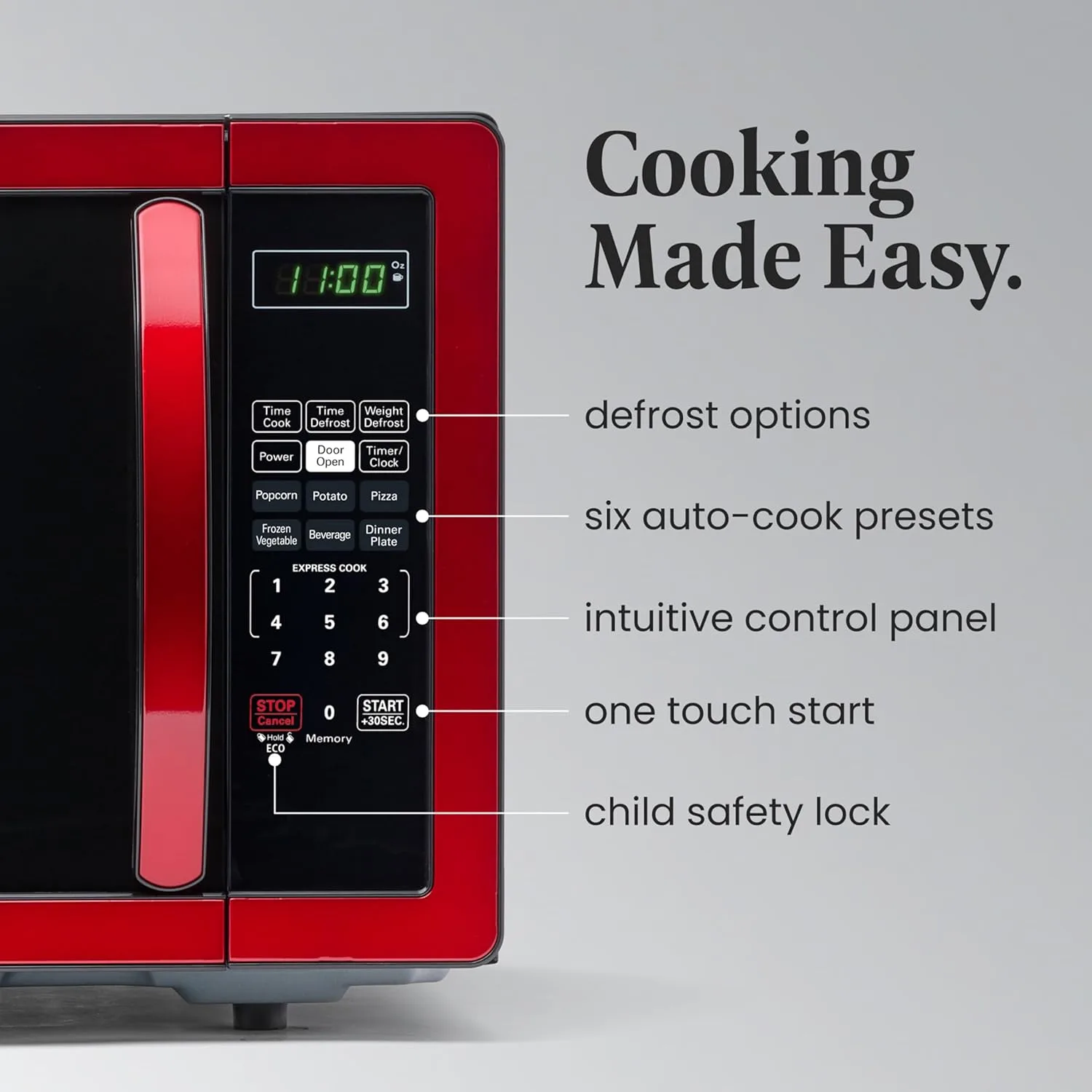 Farberware Countertop Microwave Oven 1000 Watts with LED Lighting & Child Lock