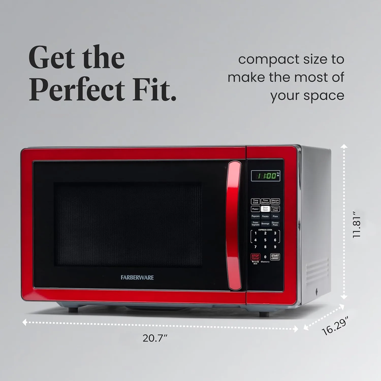 Farberware Countertop Microwave Oven 1000 Watts with LED Lighting & Child Lock