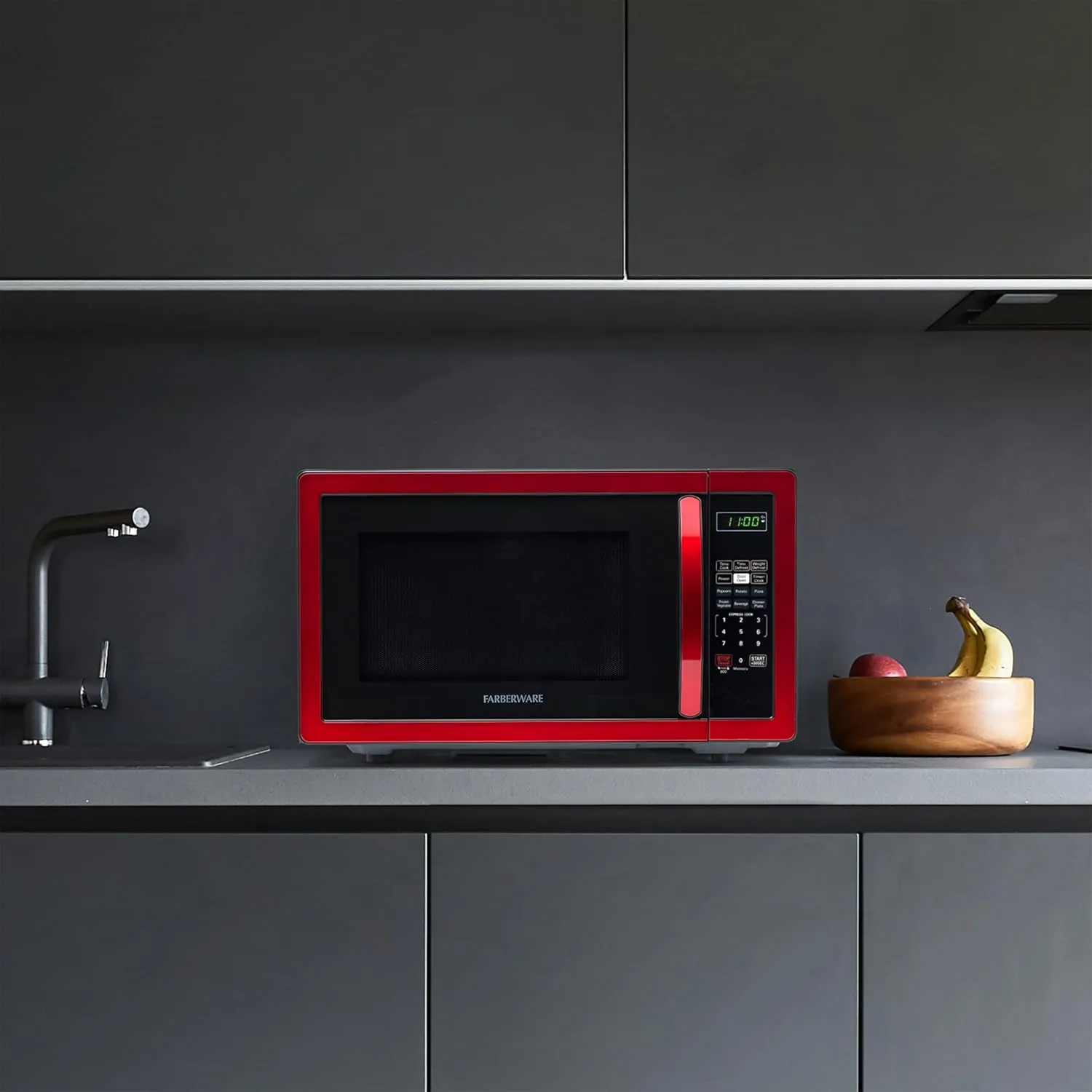 Farberware Countertop Microwave Oven 1000 Watts with LED Lighting & Child Lock