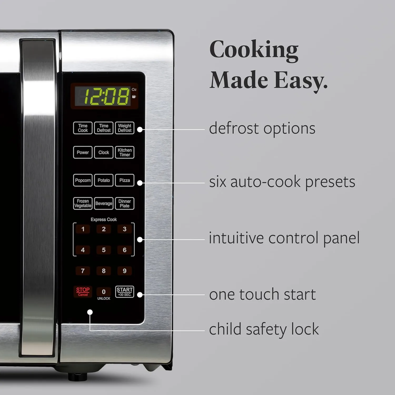 Farberware 1.6 Cu. Ft. Countertop Microwave Oven – 1100 Watts Power, Auto Cook Settings, Defrost