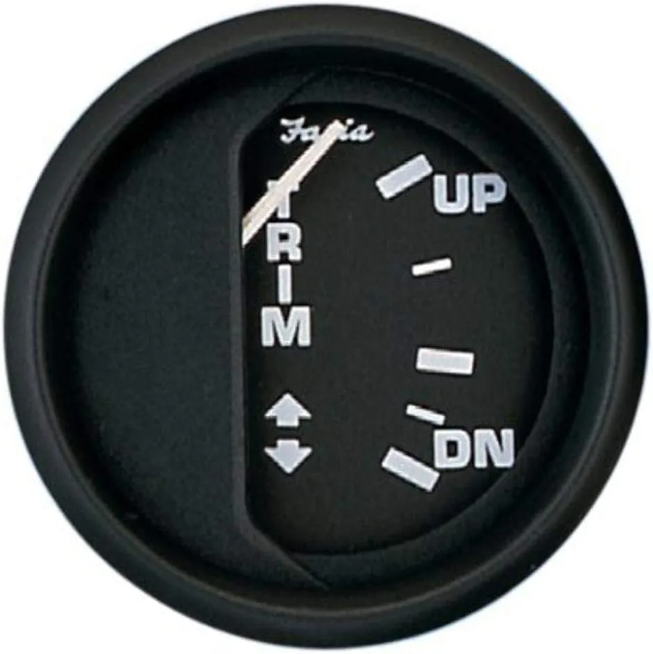 FARIA 12828 Euro Black 2" Trim Gauge for Mercury/Mariner/Mercruiser/Volvo DP/Yamaha '01 and Newer
