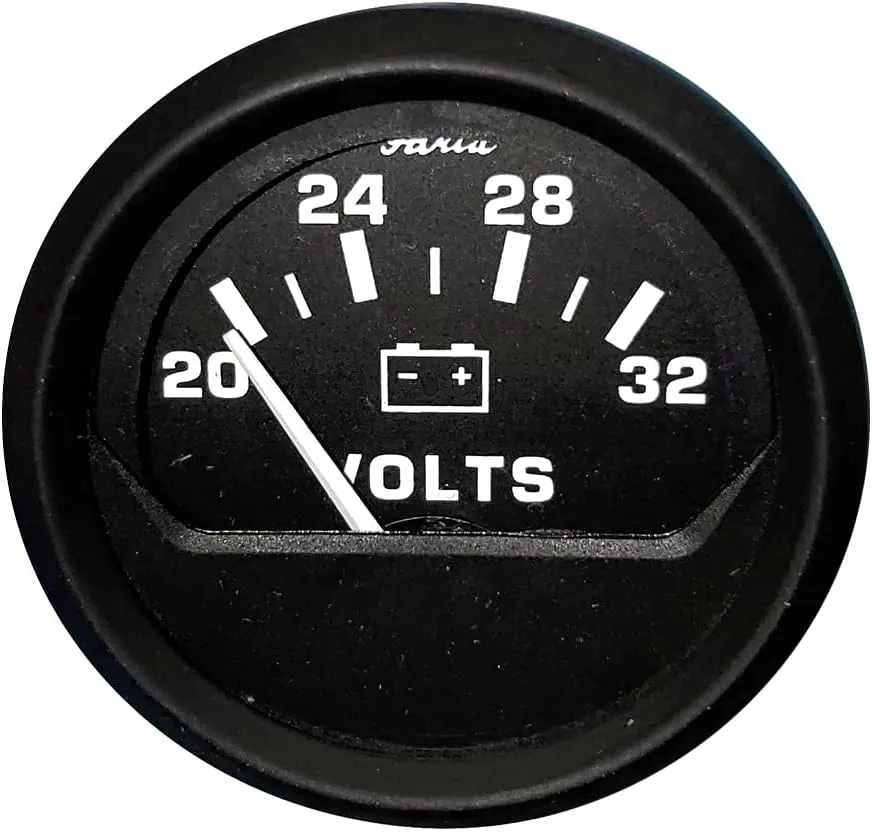 Faria Beede Instruments Faria 12860 Euro Voltmeter Gauge 20-32 VDC - 2"