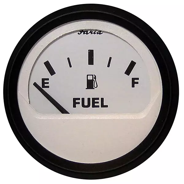 Faria 12901 Euro Fuel Level Gauge (E-1/2-F) - 2" , White