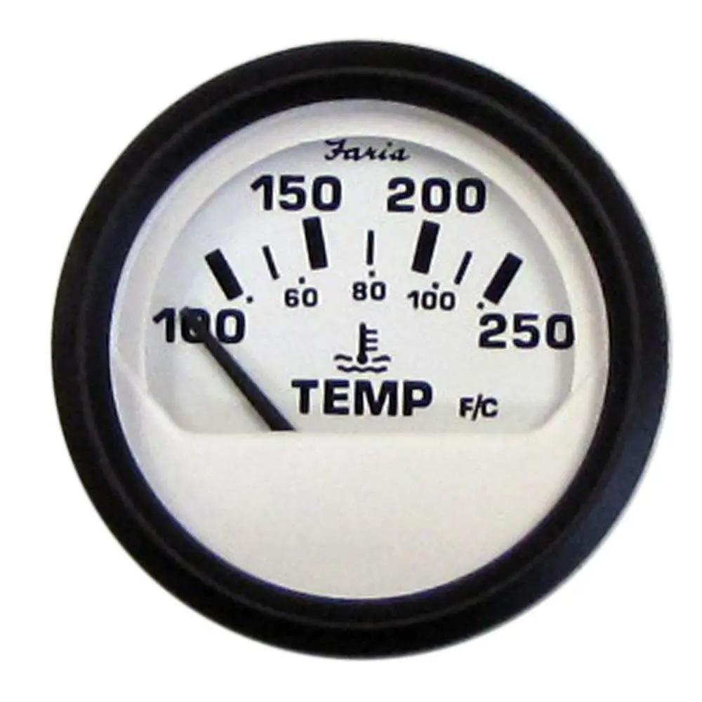 Faria 12904 Euro Water Temperature Gauge (100-250°F) - 2", White