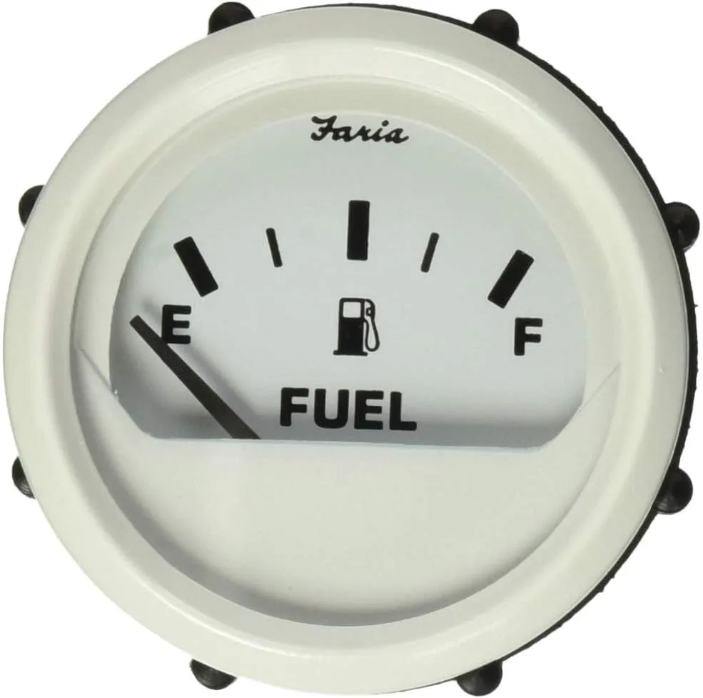 Faria Beede 13101 Dress White 2" Fuel Level Gauge (E-1/2-F)
