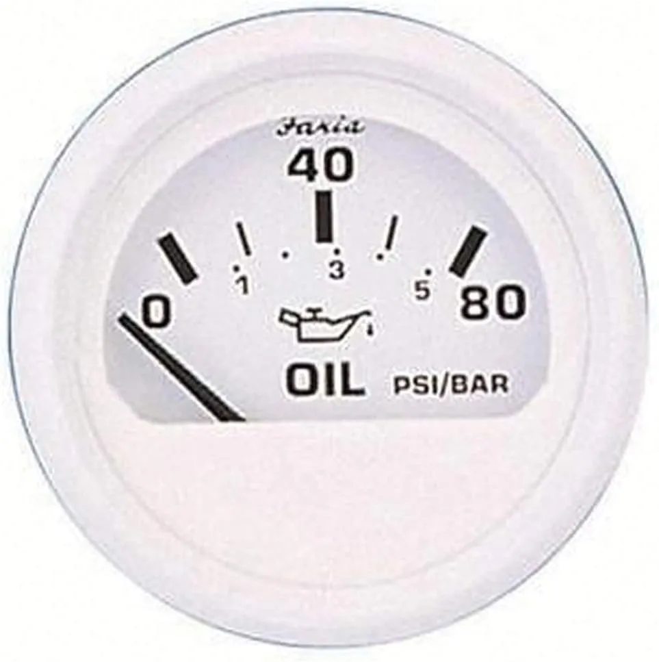 FARIA BEEDE Faria 13102 Dress Pressure Gauge (80 PSI) - 2", White