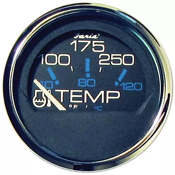 Faria 13704 Chesapeake Black 100-250°F Water Temp Gauge