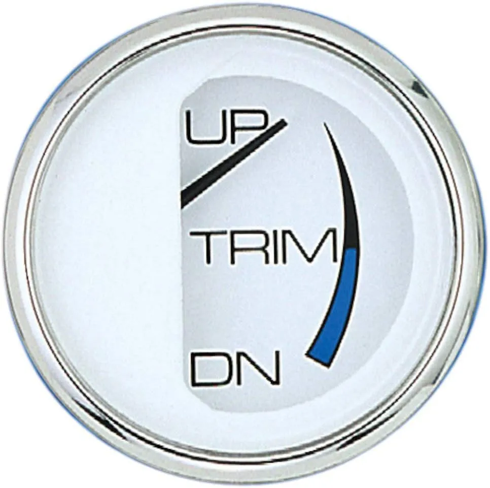 Faria 13807 Chesapeake Stainless Steel Trim Gauge (Mercury/Mariner/Mercruiser/Volvo DP/Yamaha 2001 and Newer) - 2", White