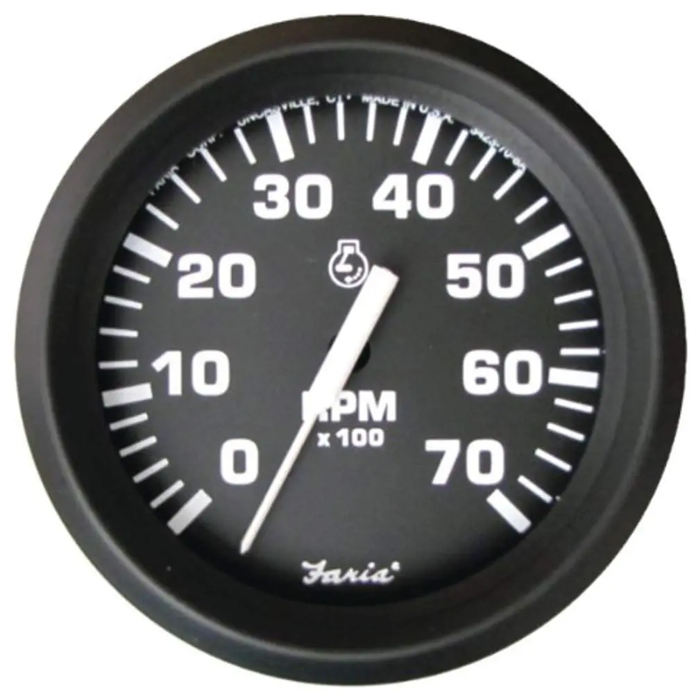 Faria Beede INSTRUMENTS Faria 32805 Euro Tachometer (7000 RPM) - 4", Black Electromechanical Gauge