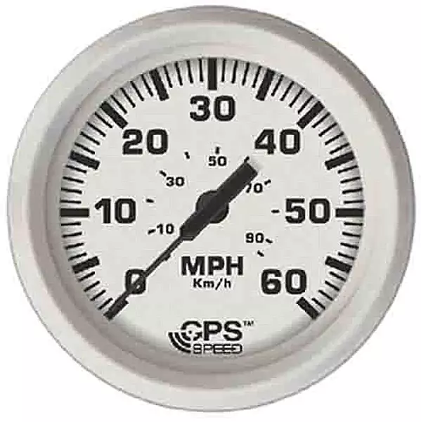 Faria Beede Instruments Faria 33147 Dress Speedometer GPS Studded 4" - White, 60 MPH