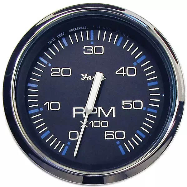 Faria 33710 Chesapeake Stainless Steel Tachometer (6000 RPM) - 4", Black