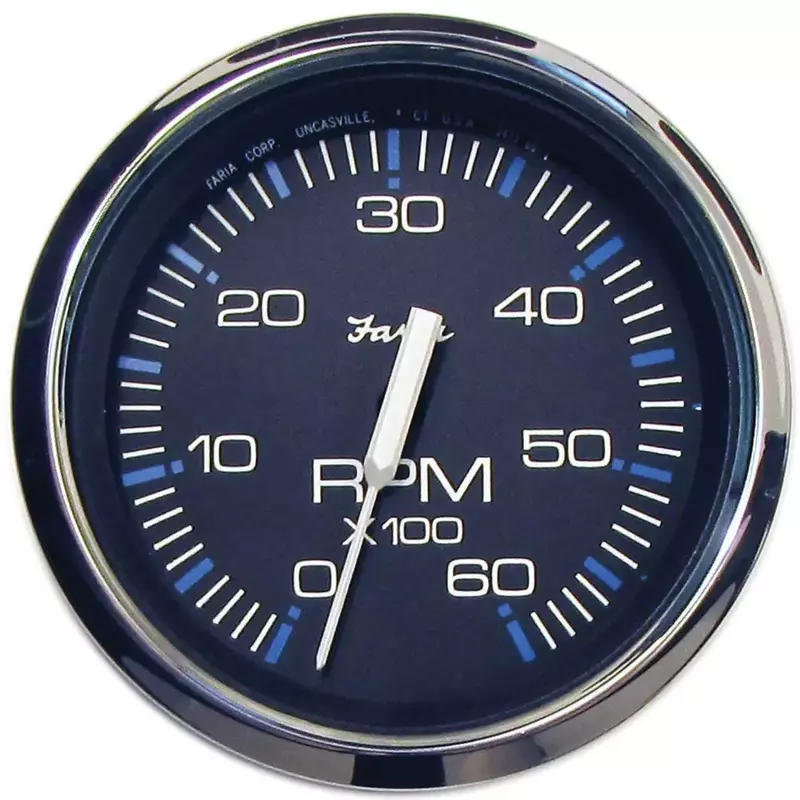 Faria 33710 Chesapeake Stainless Steel Tachometer (6000 RPM) - 4", Black