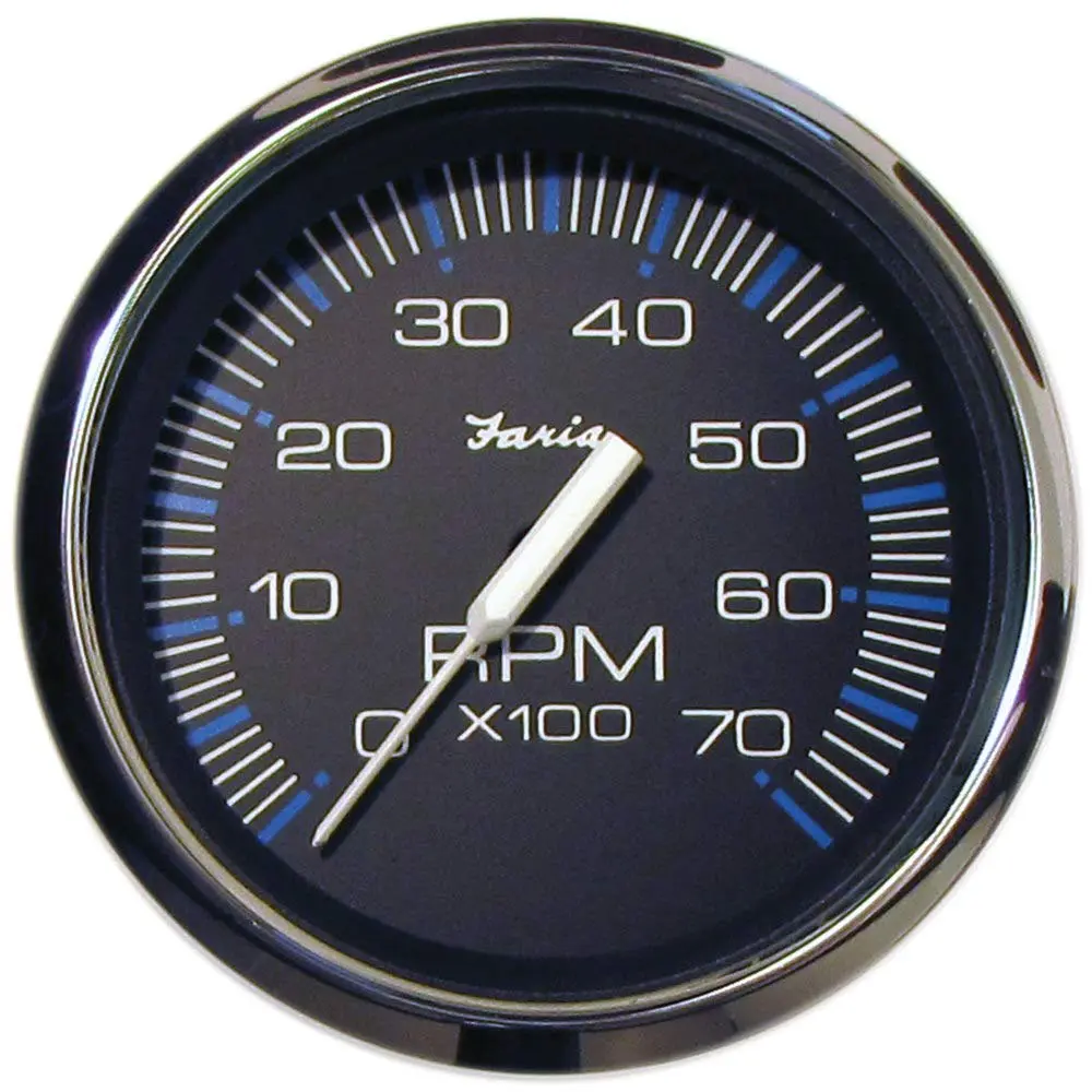 Faria Chesapeake Black 4" Tachometer - 7000 RPM (Gas) (All Outboards)