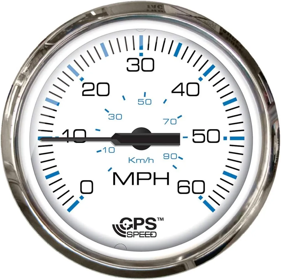 Faria Beede 33850 Chesapeake Stainless Steel Tachometer (7000 RPM) with SystemCheck Indicator (Johnson/Evinrude Outboard)