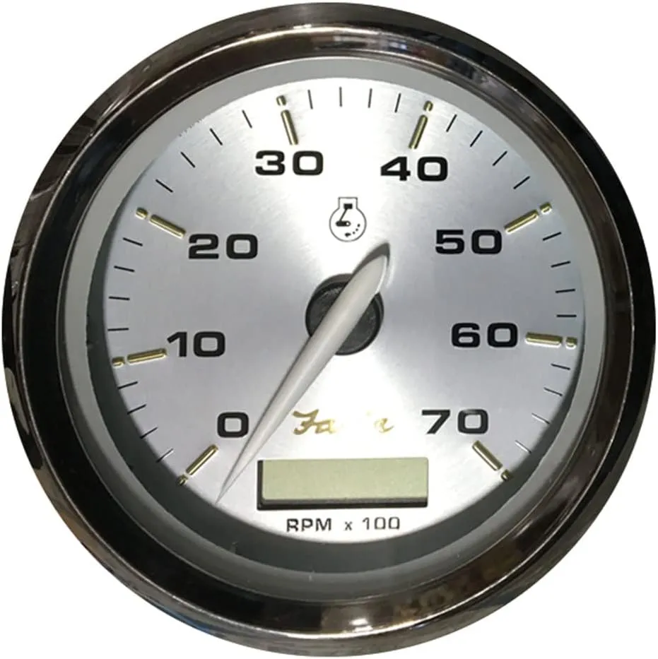 Faria 39040 Kronos Tachometer Gauge with Hourmeter 7000 RPM Gas Outboard - 4"