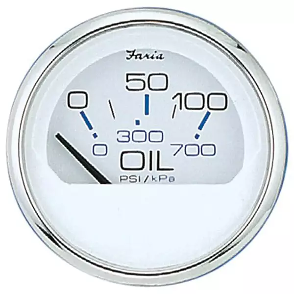 Faria Beede INSTRUMENTS Faria Beede Faria 13802 Chesapeake Stainless Steel Oil Pressure Gauge (80 PSI) - 2", White