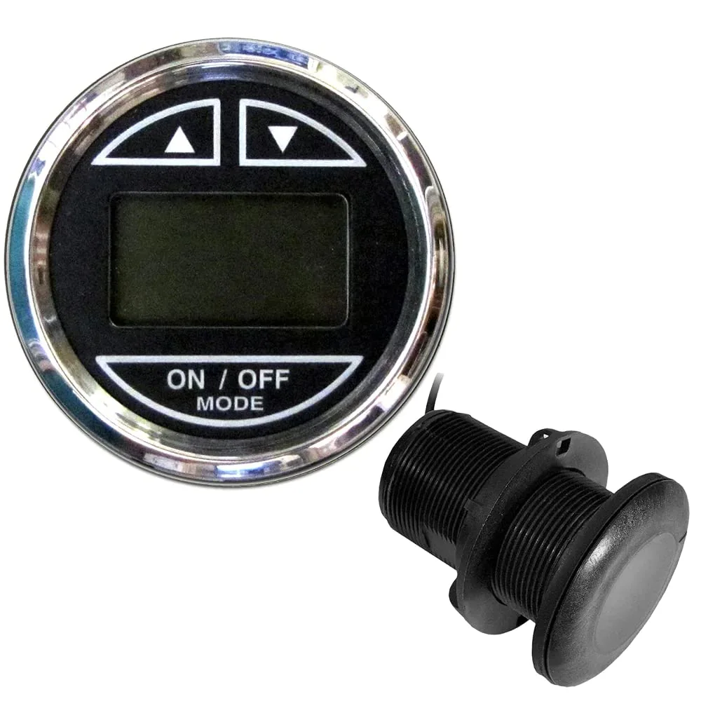 Faria Beede Instruments Faria 13795 Chesapeake Depth Sounder Thru-Hull - Black SS, 2"