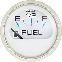 Faria - 3003.3544 13801 Chesapeake Stainless Steel Fuel Level Gauge (E-1/2-F) - 2", White