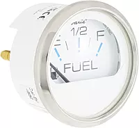 Faria - 3003.3544 13801 Chesapeake Stainless Steel Fuel Level Gauge (E-1/2-F) - 2", White