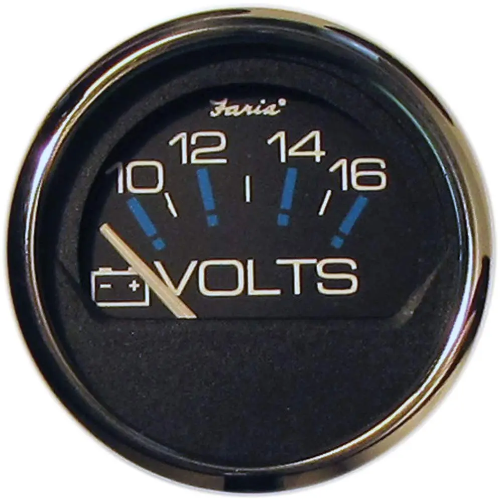 Faria Beede Instruments Faria Chesapeake Black SS 234; Voltmeter (10-16 VDC)