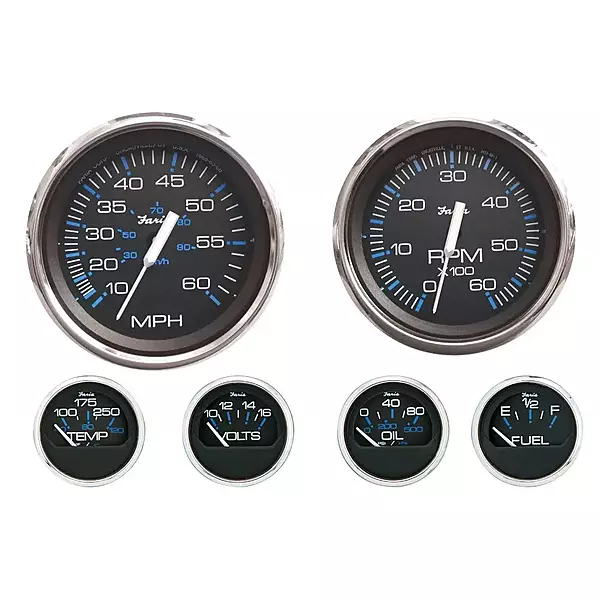 Faria Beede INSTRUMENTS Faria KTF003 Chesapeake Stainless Steel Inboard 6-Gauge Boxed Set