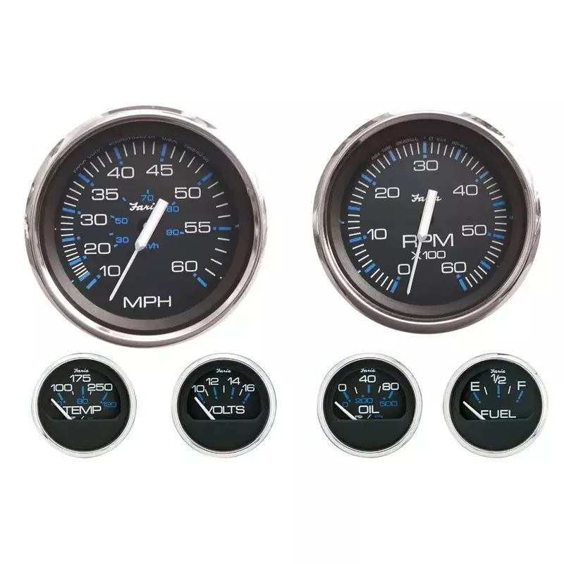 Faria Beede INSTRUMENTS Faria KTF003 Chesapeake Stainless Steel Inboard 6-Gauge Boxed Set