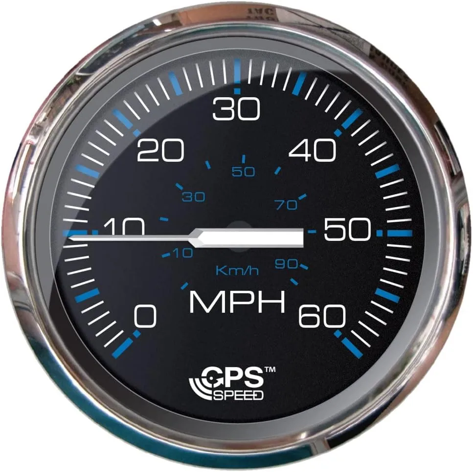 Faria Chesepeake Black 4" Studded Speedometer - 60MPH (GPS)