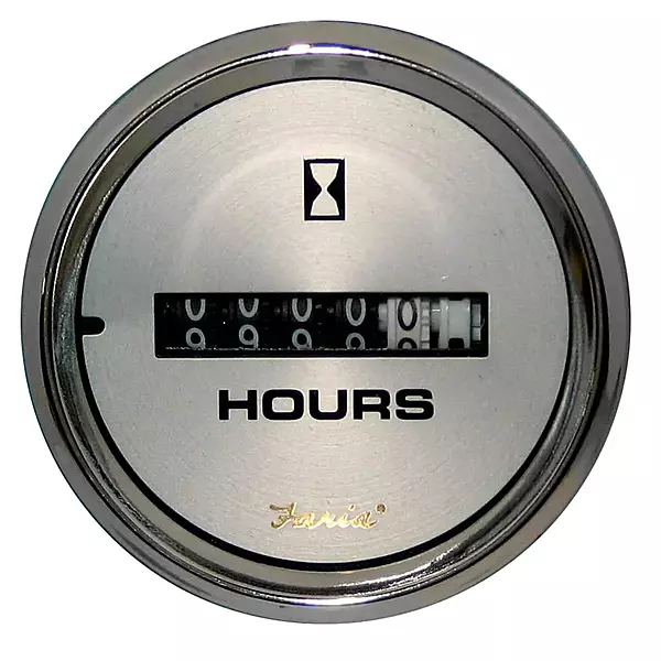 Faria 19020 Kronos Hourmeter Gauge 10,000 Hours - 12-32VDC, 2"