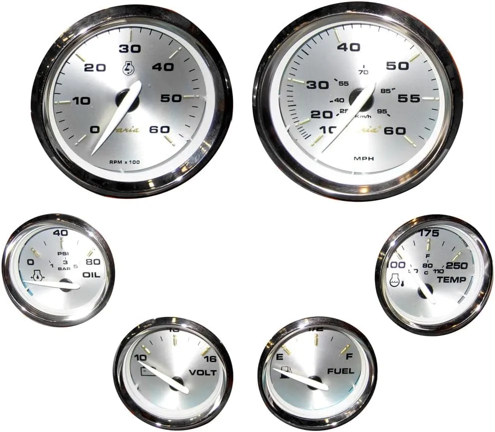 Faria Kronos Boxed Set of 6 Gauges f/Inboard Motors