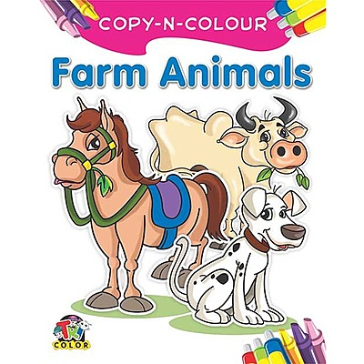 Copy N Colour Big Colouring Books Set for Kids | ABC, Hindi, Farm Animals, Goddesses & Dinosaurs (Set of 5)
