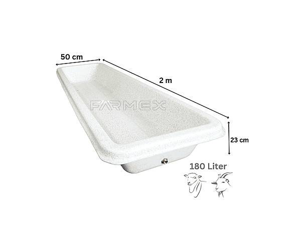 Farmex Feeder Trough 180 Liter White Solo