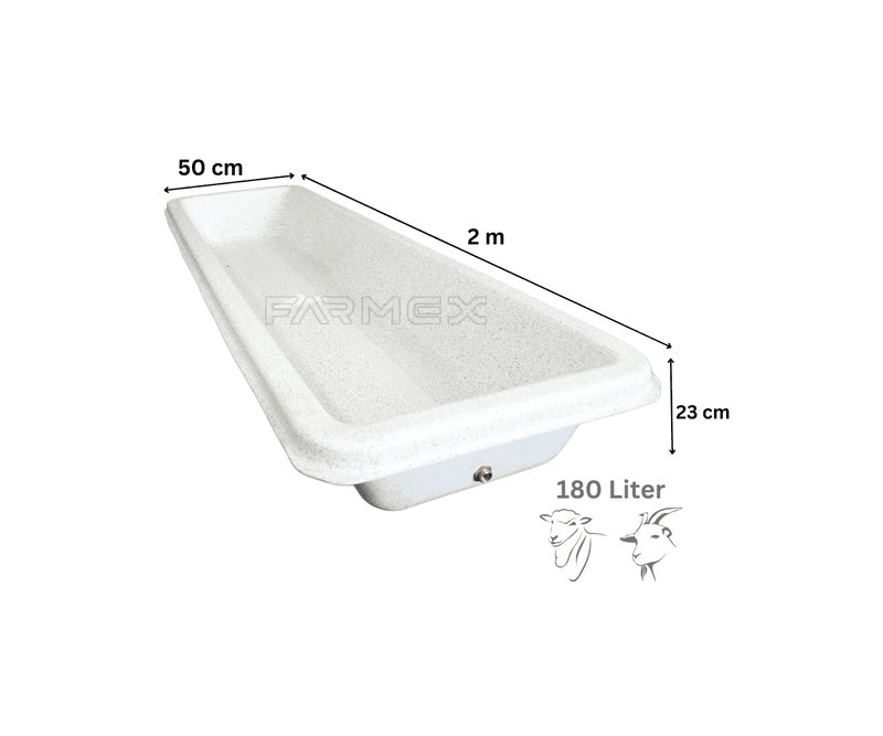 Farmex Feeder Trough 180 Liter White Solo