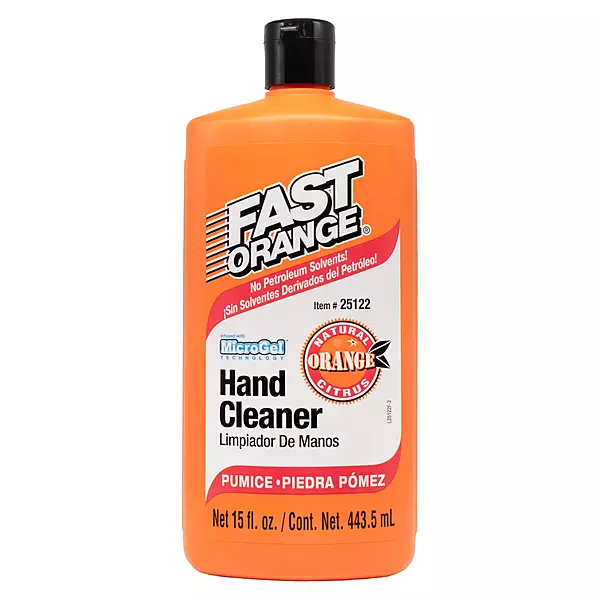 Fast Orange 25122 Pumice Lotion, Heavy Duty Hand Cleaner, Natural Citrus Scent, Waterless Cleaner For Mechanics, Strong Grease Fighter, 15 oz (Pack of 1)
