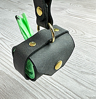 Handmade Leather and Brass Pet Waste Bag Dispenser (a.k.a. Poop bag holder)