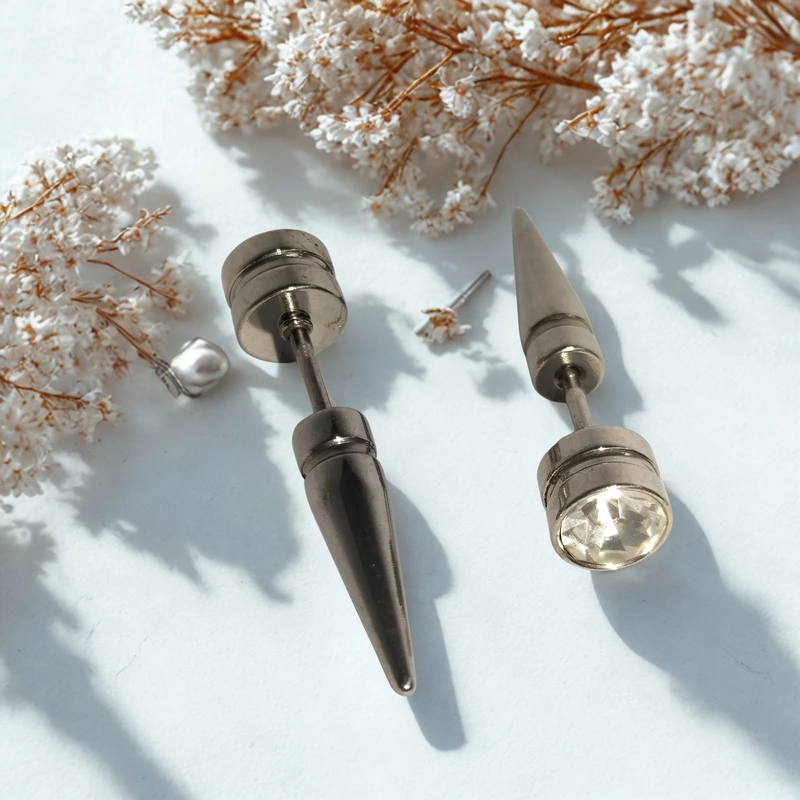 faux taper plug earrings