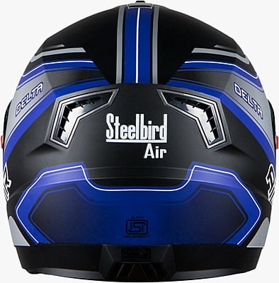 STEELBIRD SBA-1 STORM GLOSSY BLACK/BLUE C/V (L)