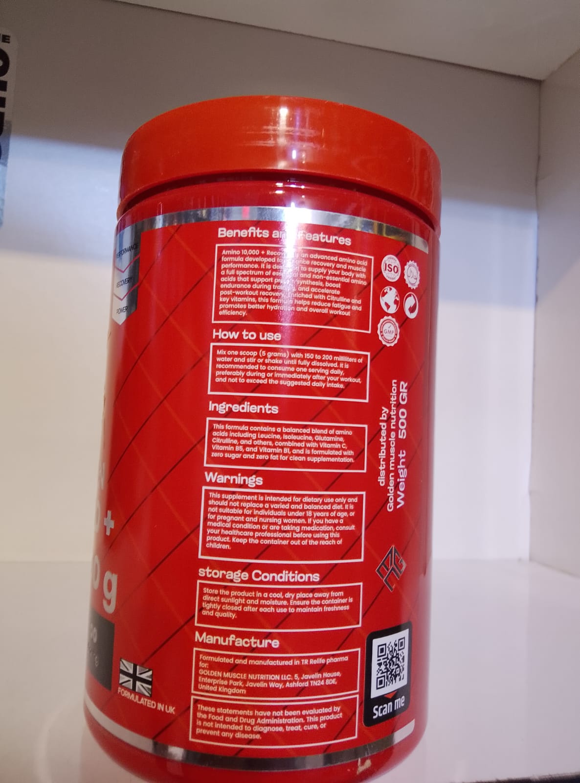 GM Nutrition Amino 10,000 + Recovery 500g | امينو 10000 ريكفري جي إم