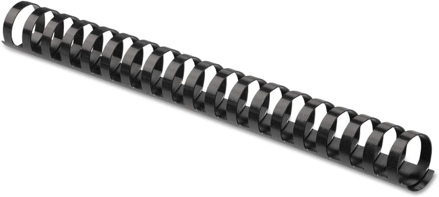 Fellowes Plastic Comb Bindings, 1 Inch, 200-Sheet Capacity, Black, 10 per Pack (52383)