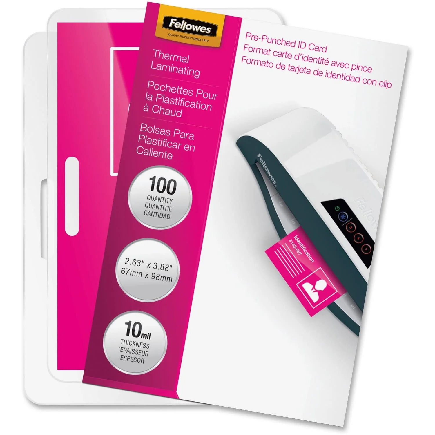 FELLOWES Hot Laminating Pouches for ID Cards