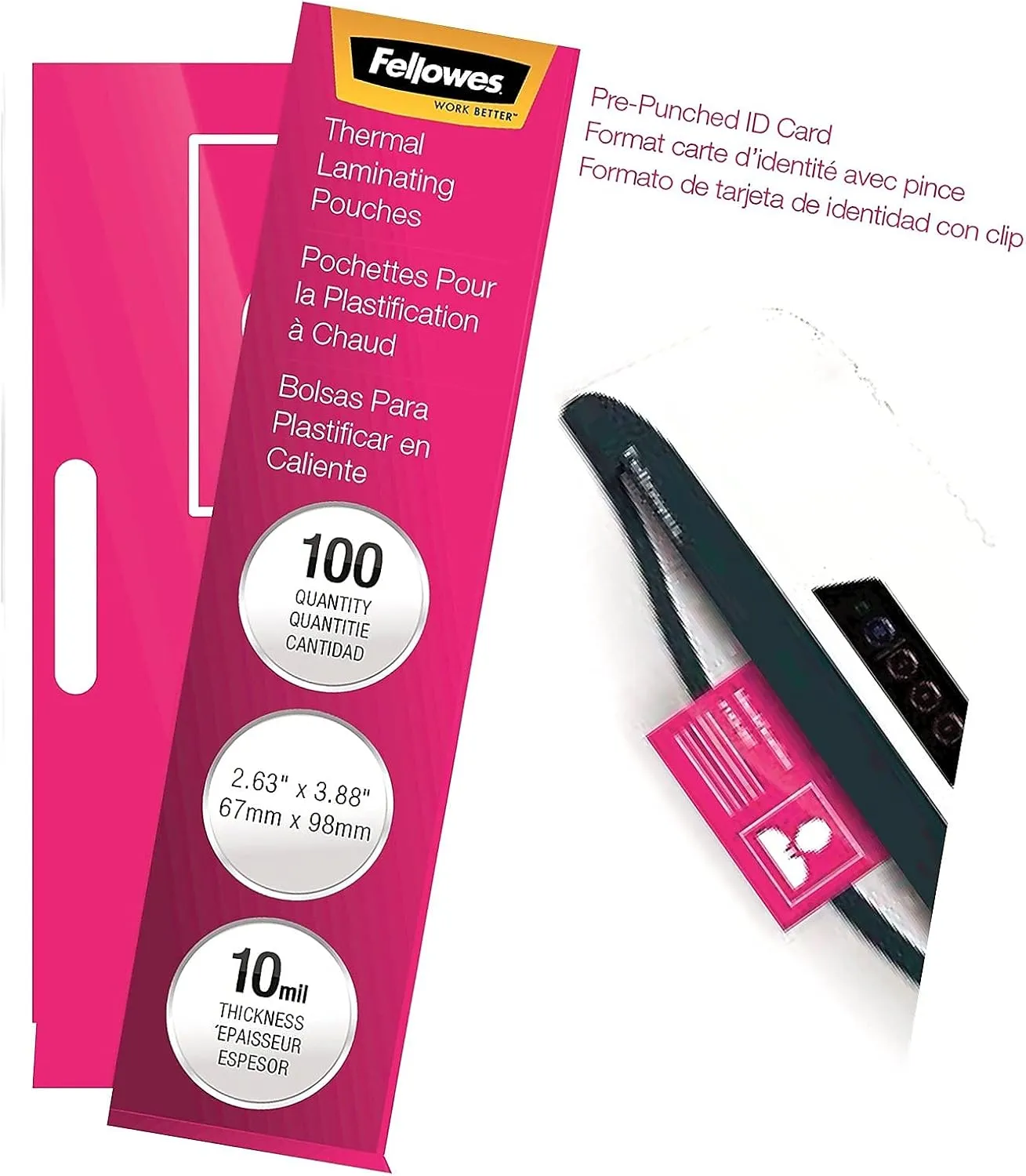 FELLOWES Hot Laminating Pouches for ID Cards