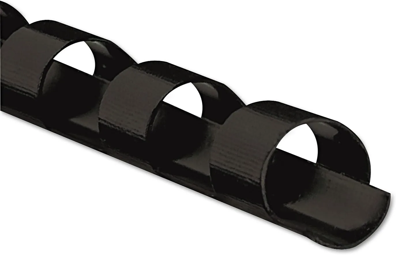 Plastic Comb Bindings for 11 x 8.5 Documents, 19 Rings, 0.25" (20-Sheet) Capacity, Black, 25/Pack