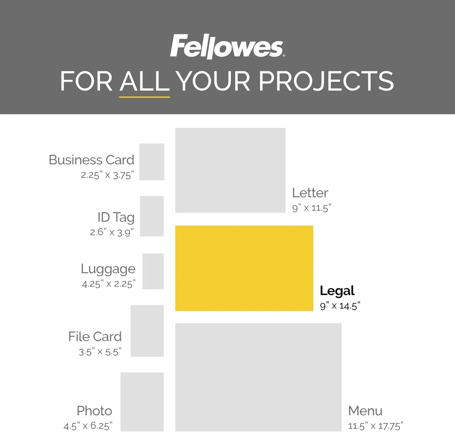 FELLOWES Thermal Laminating Pouches, Glossy, 3 mil, Legal