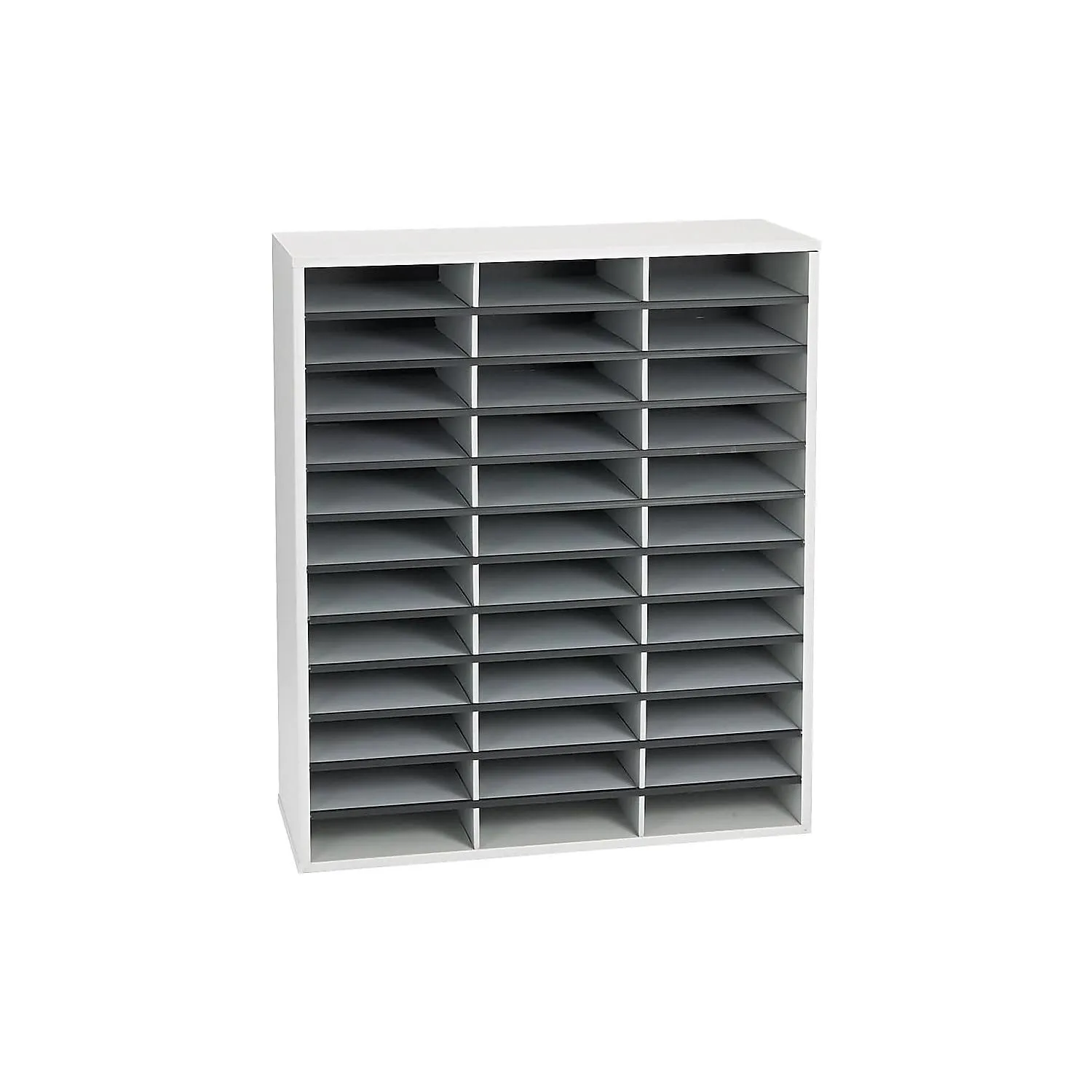Fellowes Literature Organizer, 36 Compartments, Letter Size, Dove Gray (25061)