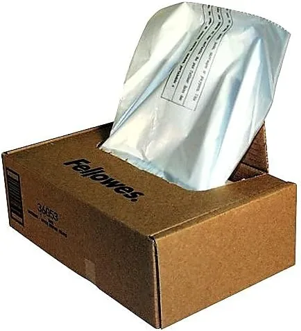 Fellowes 36053 Shredder Bags, 9 Gal, F/99CI,90S, 15-Inch x14-Inch x30-Inch, 100/CT,CL